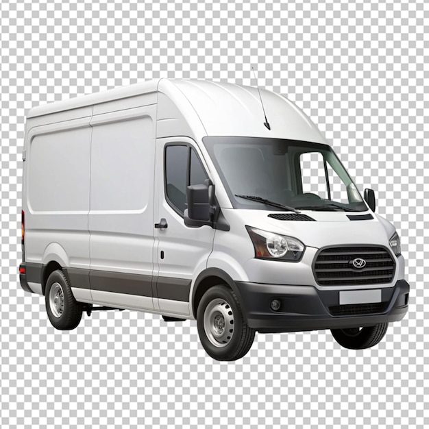 transit box van mockup on transparent background