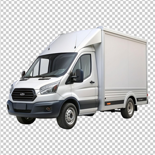 transit box van mockup on transparent background