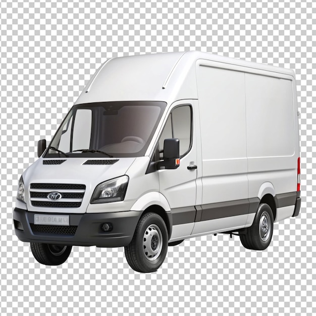 transit box van mockup on transparent background