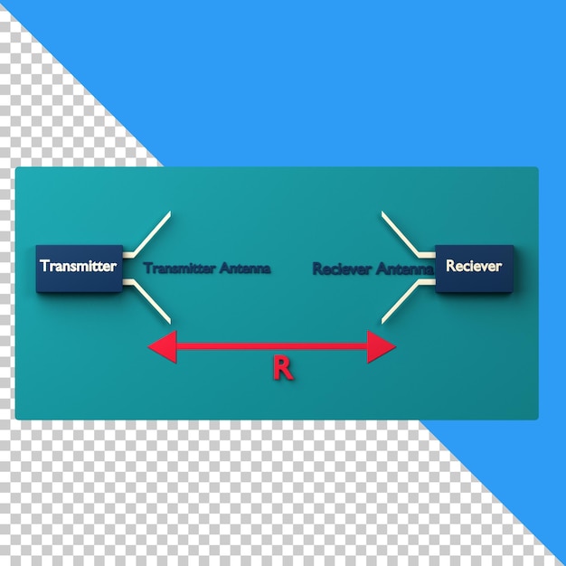 PSD transmitting and receiving antenna transmission diagram icon isolated on the transparent background