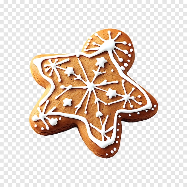 PSD transparent backdrop featuring christmas gingerbread cookie isolated for festive use