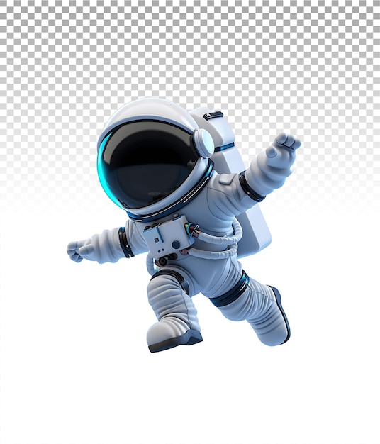 Transparent Background 3D Astronaut Isolated