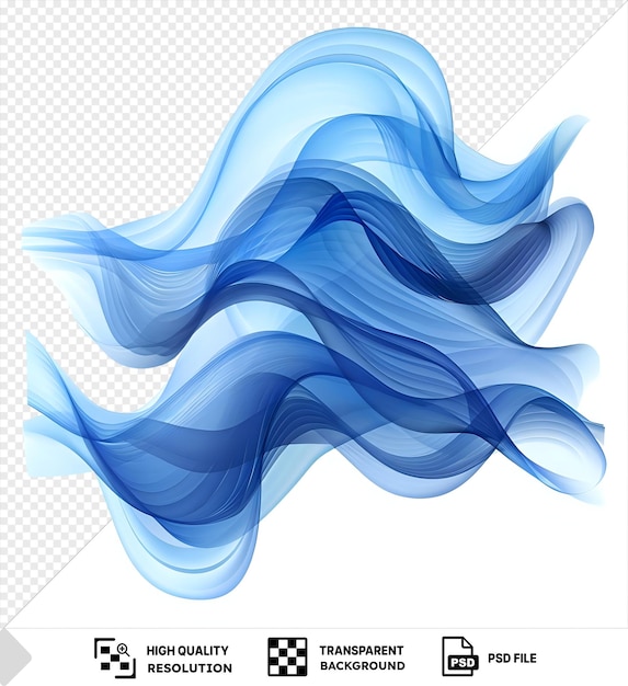 transparent background abstract wave patterns vector symbol oceanic blue waves on a isolated background