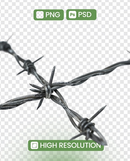 Transparent Background Barb Wire PNG HighQuality Isolated Fence Element Image for Graphic Design