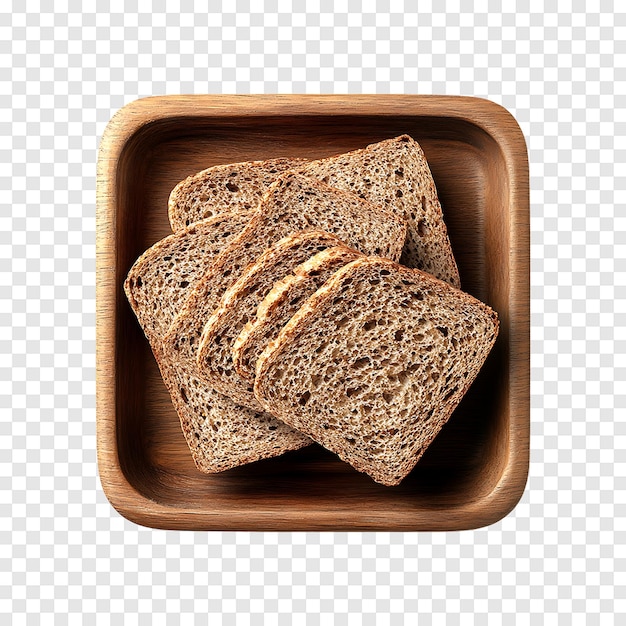 PSD transparent background featuring sliced rye bread ideal for culinary presentations