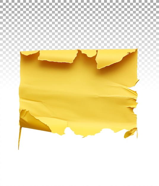 Transparent Background Isolated Yellow Paper Tear