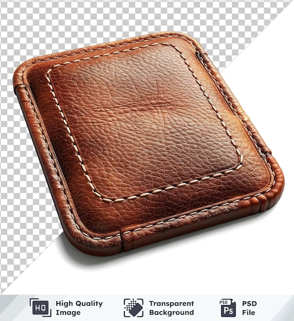 Transparent background leather label isolated png psd