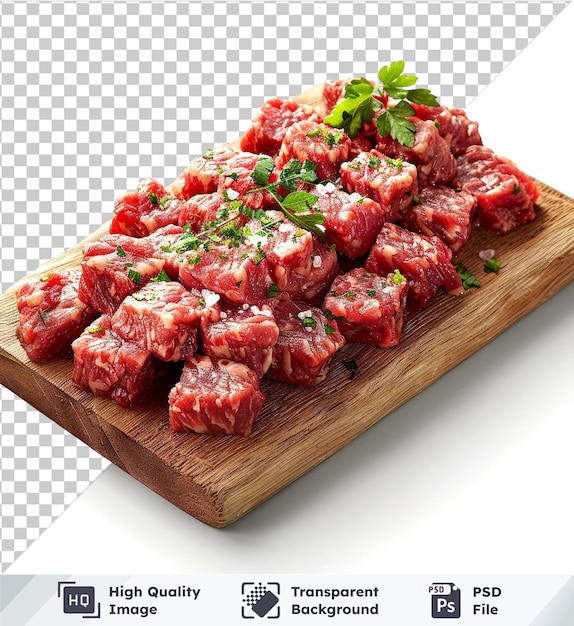 transparent background minced meat meat on a wooden serving board png clipart