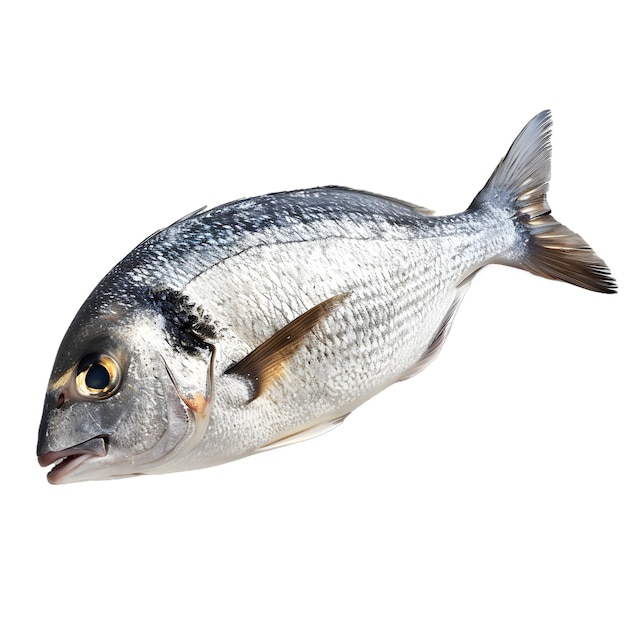 PSD transparent background pngfresh whole gilthead bream fish on white background