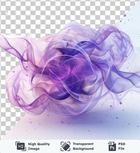 transparent background psd abstract vector energy field symbol magnetic purple and blue