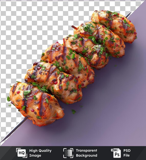 transparent background psd adana kebab on a skewer