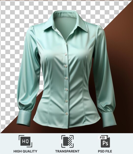 transparent background psd a blue shirt with a white button