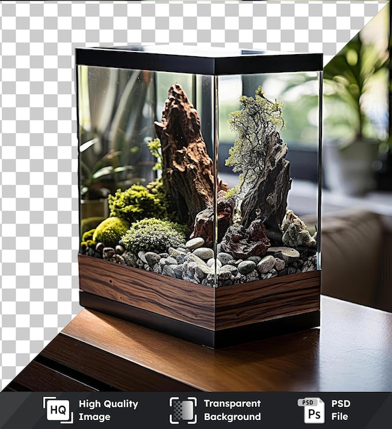 PSD transparent background psd custom home aquarium design set the water garden