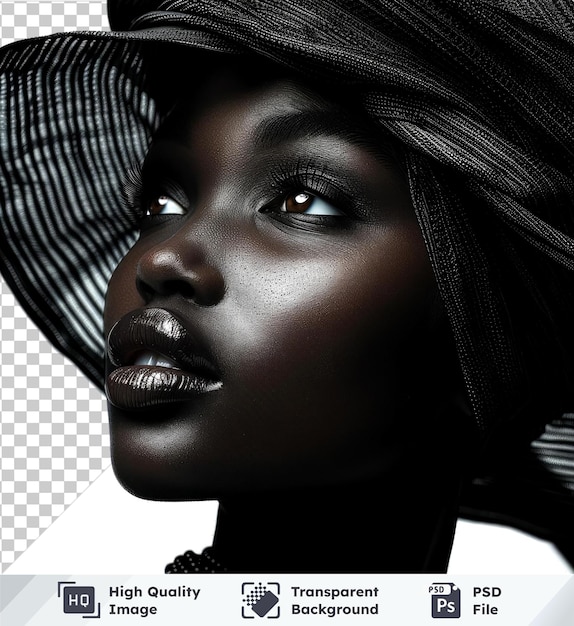 PSD transparent background psd of elegant beauty girl with striking features