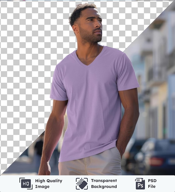 transparent background psd front view capture a premium t shirt lavender technical materials fabric label material material material material material material material material