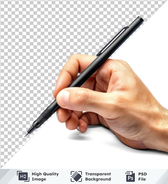 transparent background psd hands with pen and stylus isolated on transparent background