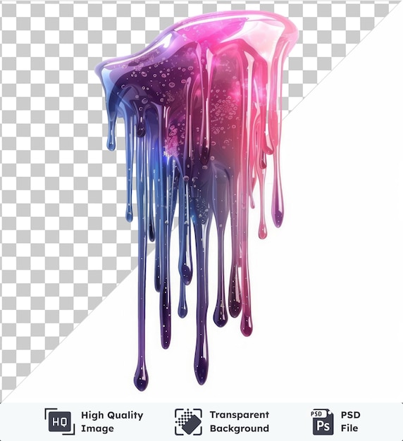 transparent background psd neon drip patterns vector symbol liquid light purple and pink colors on a isolated background