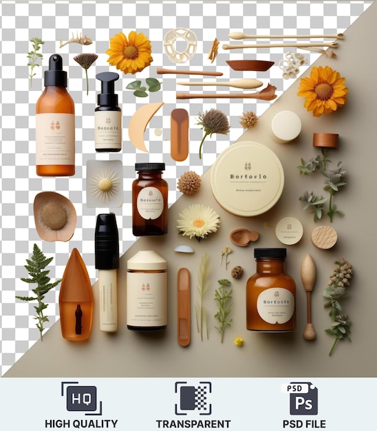 Transparent Background PSD Organic baby care products set