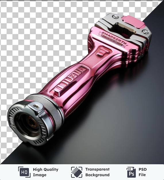 transparent background psd a pink gun with a silver handle