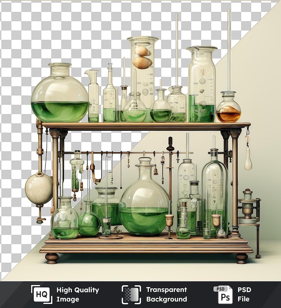 transparent background psd realistic photographic chemist _ s laboratory equipment glassware