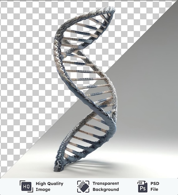 Transparent Background PSD realistic photographic Geneticist_s DNA helix model