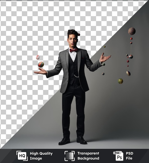 Transparent Background PSD realistic photographic Juggler_s juggling pins