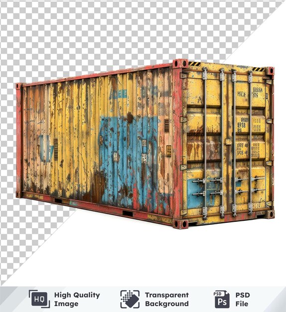 PSD transparent background psd sea container isolated on a transparent background