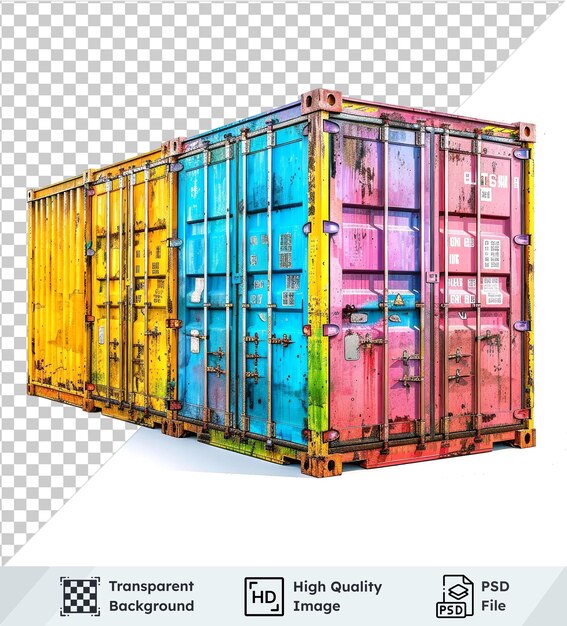 PSD transparent background psd sea container isolated on a transparent background