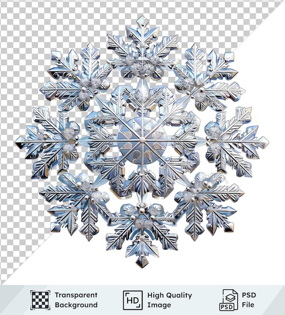 Transparent background psd snowflake decoration isolated royalty free illustration