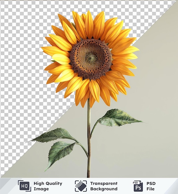 transparent background psd sunflower isolated on a transparent background