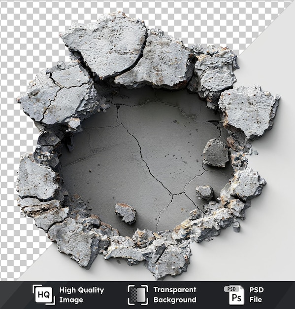 transparent background psd torn concrete hole ripped edge png clipart