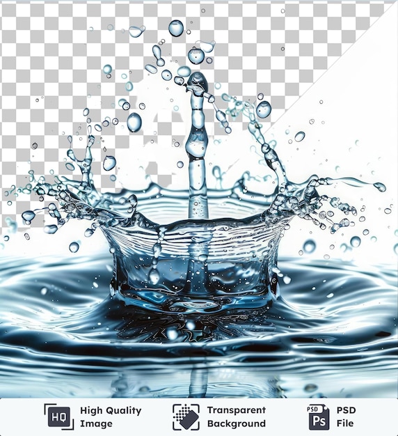 transparent background psd water droplets splash vector symbol morning dew in a glass of water