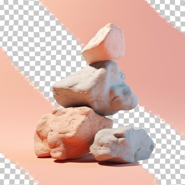 transparent background rock stone with clipping path