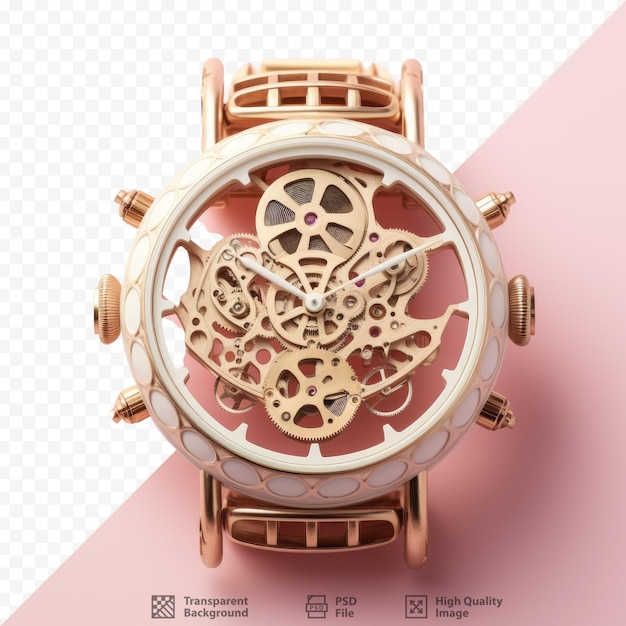 PSD transparent background showcases a skeleton watch