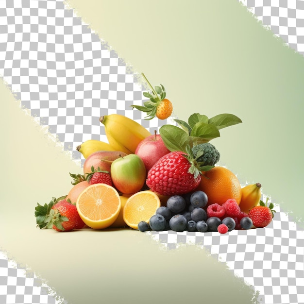 transparent background showcasing fresh fruits