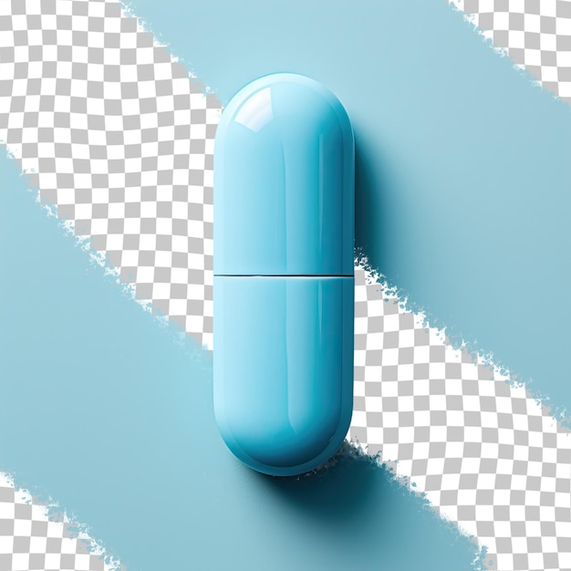 PSD transparent background with blue pill isolated