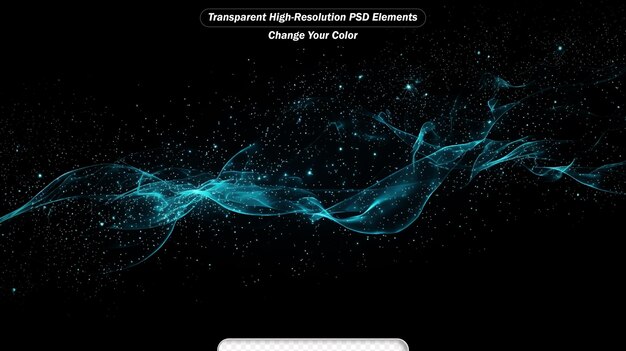 Transparent background with a flowing digital particles design