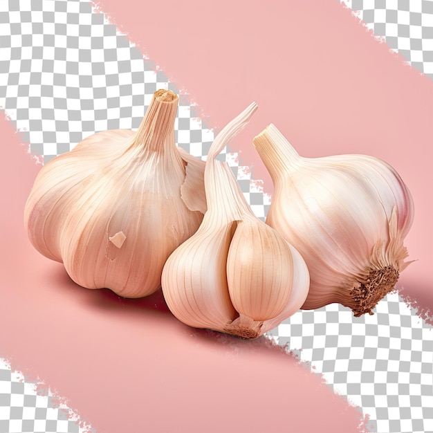 transparent background with garlic