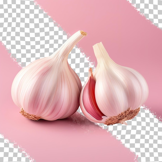 transparent background with garlic