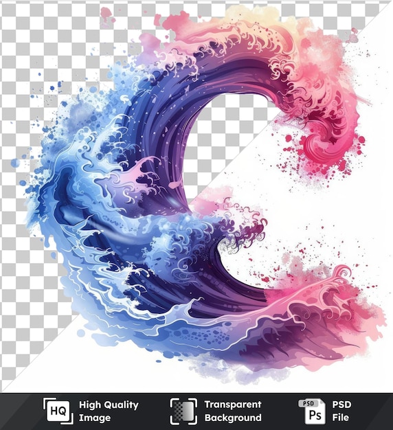 transparent background with isolated abstract paint wave vector symbol tidal surge in the ocean