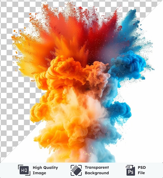 transparent background with isolated abstract powder explosion vector symbol color burst in the air