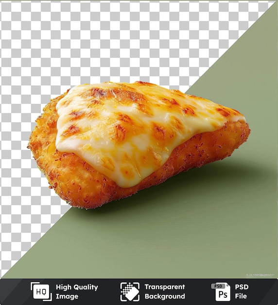 transparent background with isolated chicken parmesan on a green background