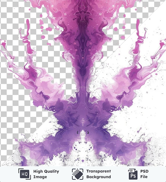 transparent background with isolated fractal ink patterns vector symbol cosmic purple and pink color of the year 2019