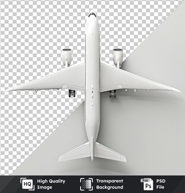 transparent background with isolated mockup of a white airplane and a white cup