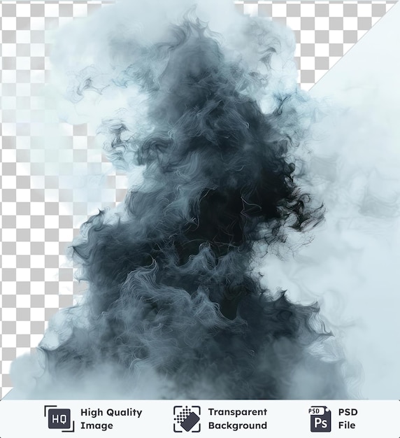 transparent background with isolated nebulous fog smears vector symbol misty grey and black smoke on a isolated background