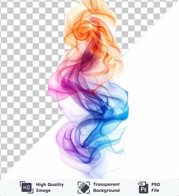 transparent background with isolated neon smoke curls vector symbol vapor twist on a isolated background