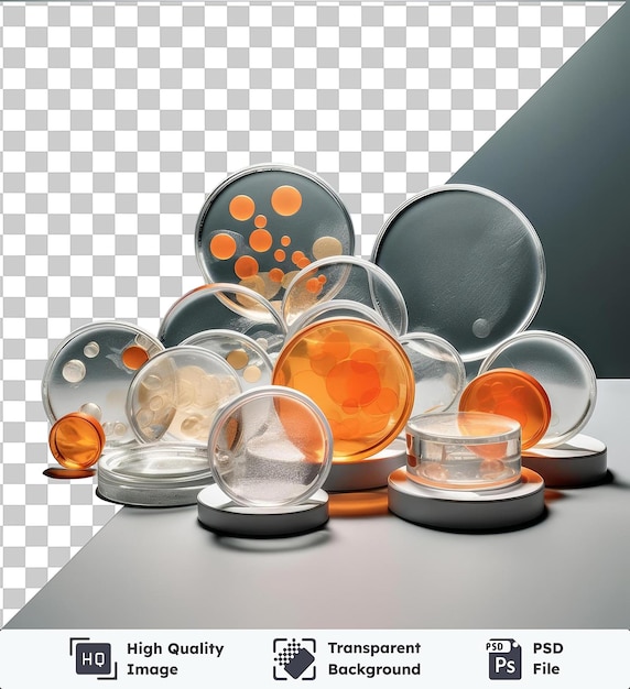 Transparent Background With Isolated realistic photographic Immunologist_s petri dishes