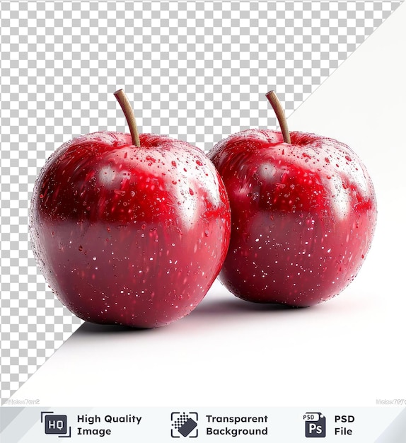 transparent background with isolated red apples isolated on a transparent background