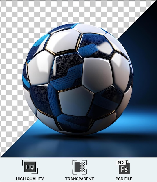 transparent background with isolated soccer ball and shiny reflection