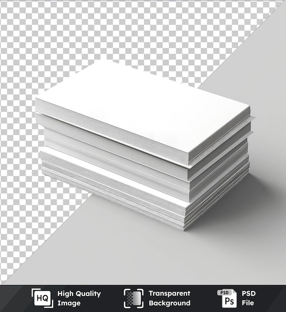 transparent background with isolated two stacks of business cards mockup